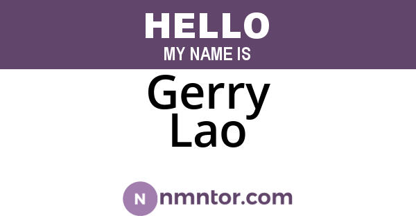 Gerry Lao