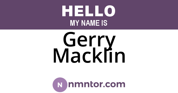 Gerry Macklin