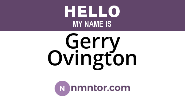 Gerry Ovington