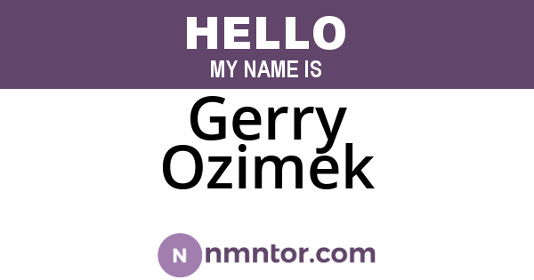 Gerry Ozimek