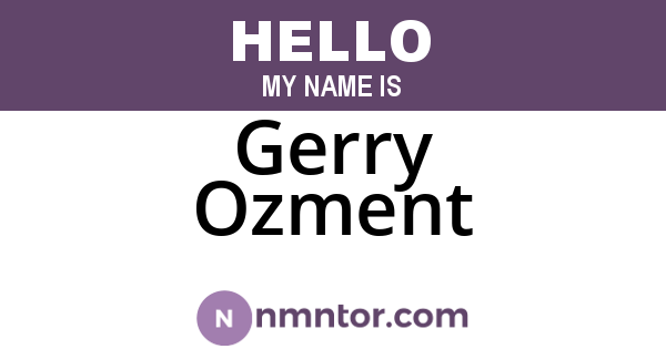 Gerry Ozment