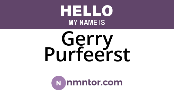 Gerry Purfeerst
