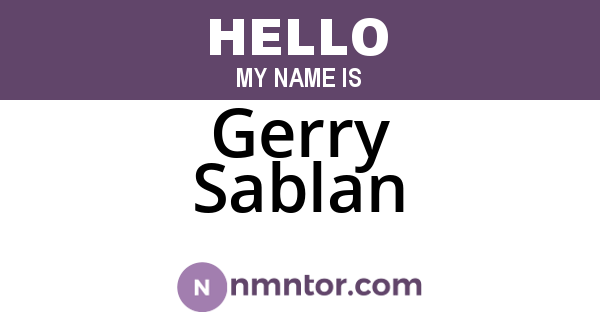 Gerry Sablan