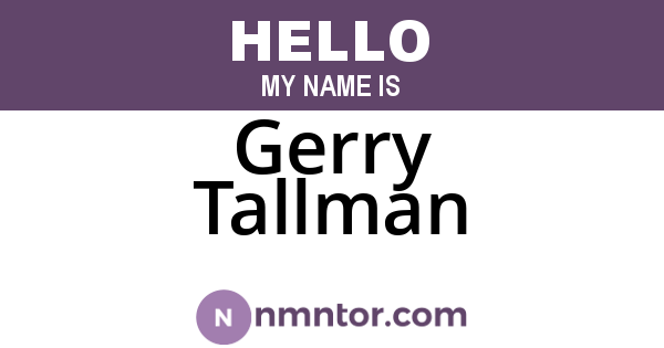 Gerry Tallman