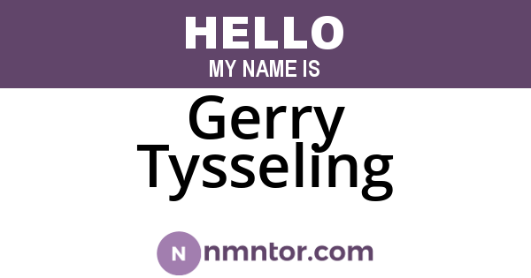 Gerry Tysseling