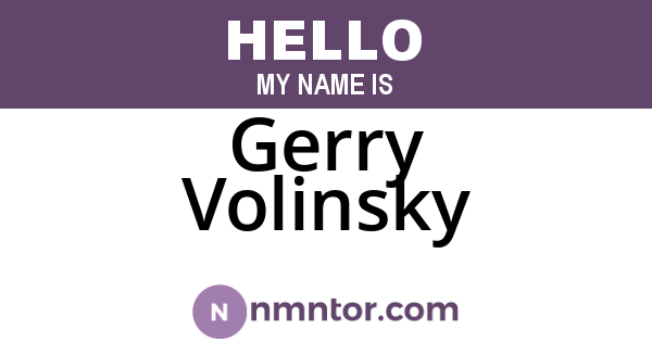 Gerry Volinsky
