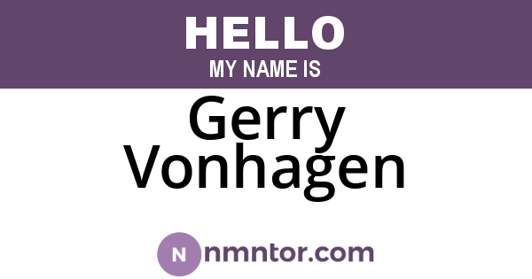 Gerry Vonhagen