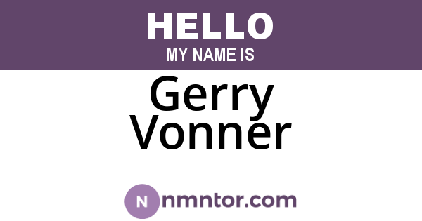 Gerry Vonner