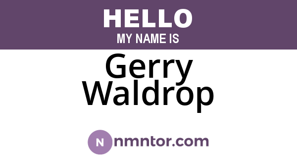 Gerry Waldrop