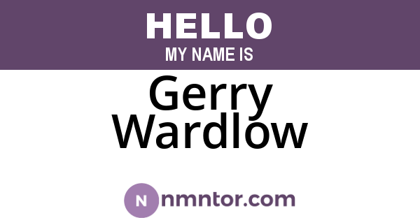 Gerry Wardlow