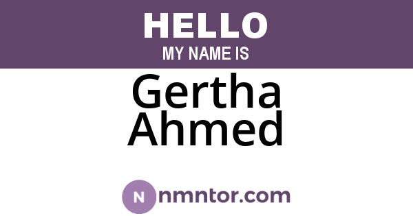 Gertha Ahmed