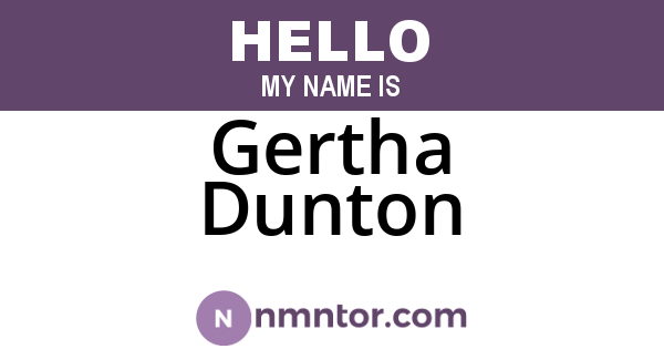 Gertha Dunton