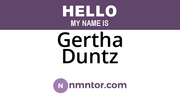 Gertha Duntz