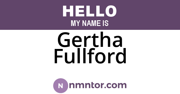 Gertha Fullford