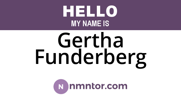 Gertha Funderberg