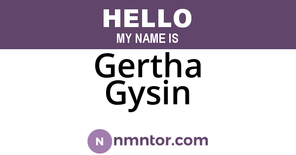 Gertha Gysin