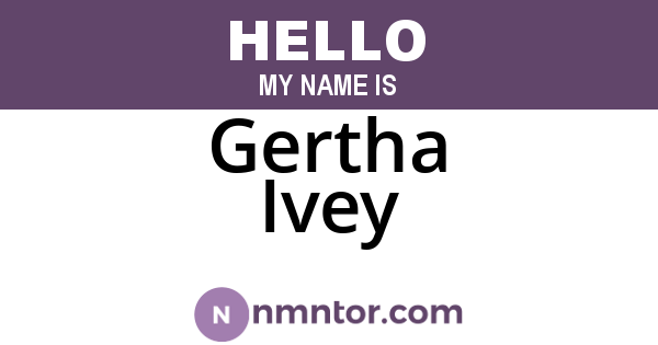 Gertha Ivey