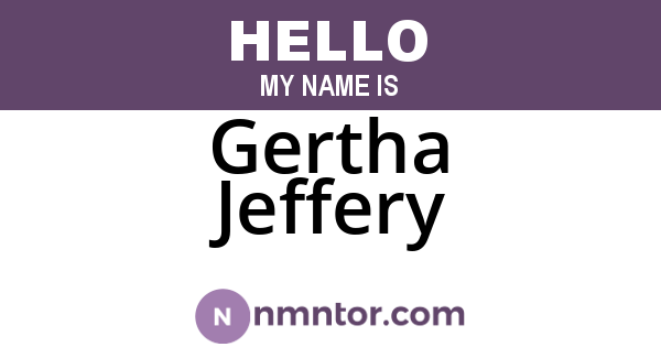 Gertha Jeffery