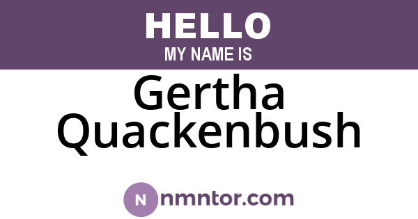 Gertha Quackenbush