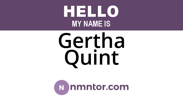 Gertha Quint