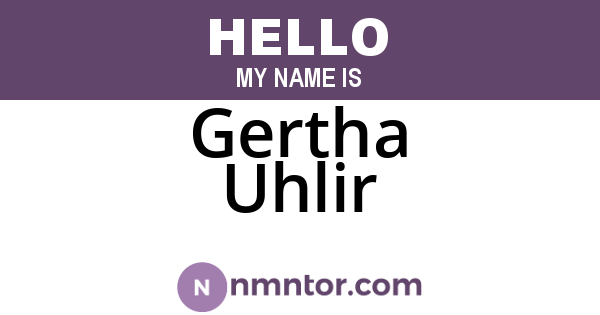 Gertha Uhlir