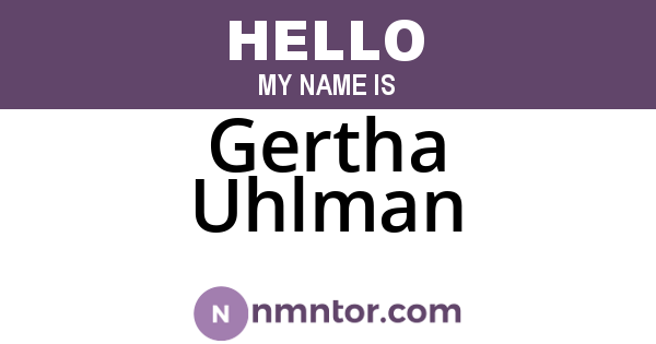 Gertha Uhlman