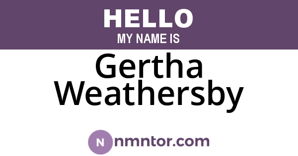 Gertha Weathersby