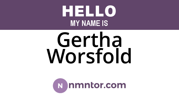 Gertha Worsfold