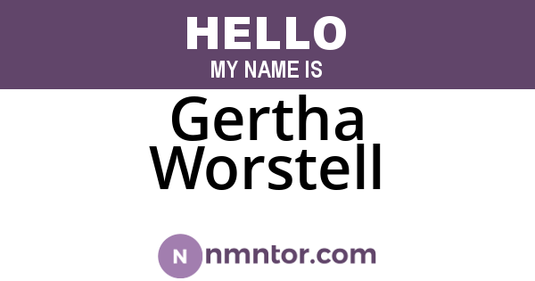 Gertha Worstell