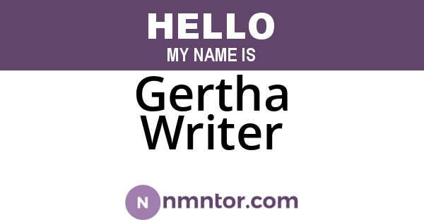 Gertha Writer