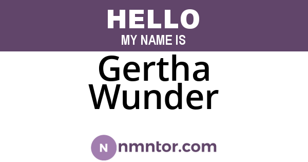Gertha Wunder