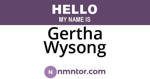 Gertha Wysong