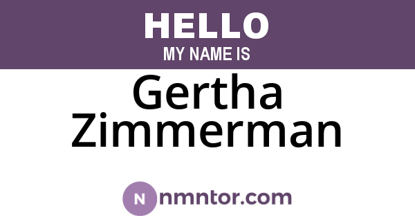Gertha Zimmerman