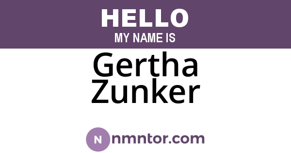 Gertha Zunker