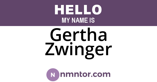 Gertha Zwinger