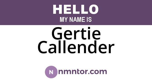 Gertie Callender