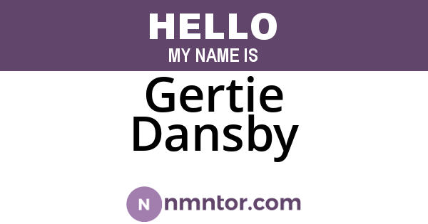 Gertie Dansby
