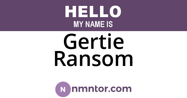 Gertie Ransom