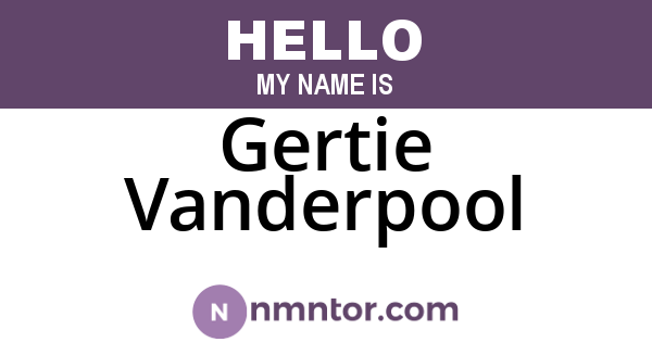 Gertie Vanderpool