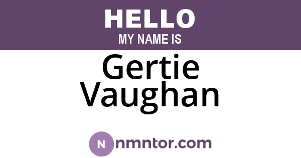Gertie Vaughan