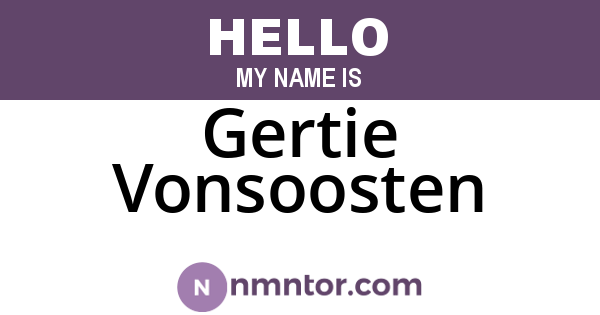 Gertie Vonsoosten