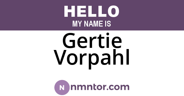 Gertie Vorpahl