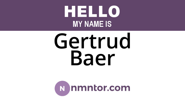 Gertrud Baer