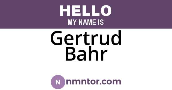 Gertrud Bahr