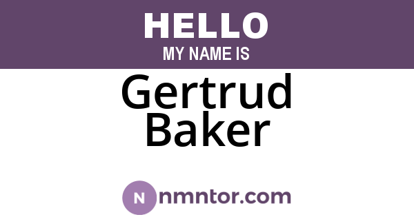 Gertrud Baker