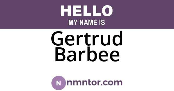 Gertrud Barbee