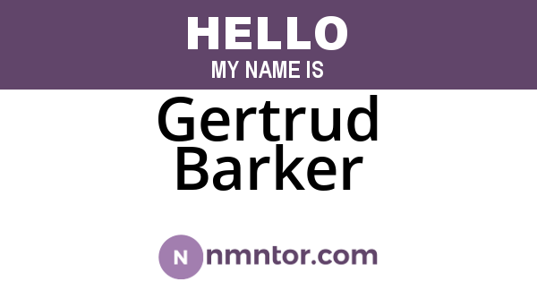 Gertrud Barker