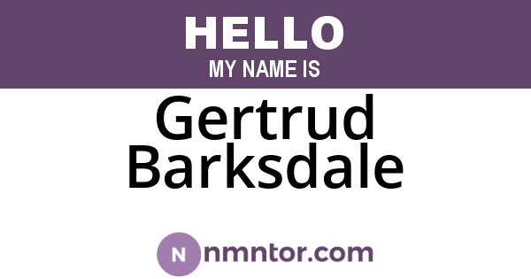 Gertrud Barksdale