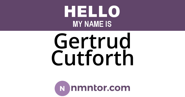 Gertrud Cutforth