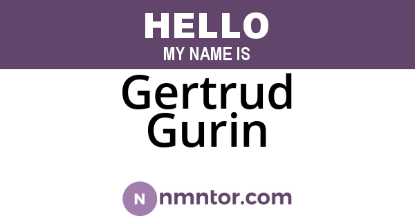 Gertrud Gurin